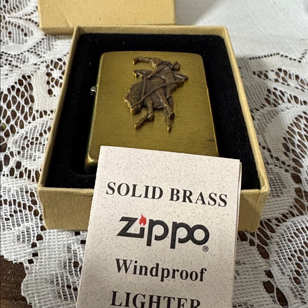 Solid Brass Windproof Lighter Zippo/Marlboro - image 5